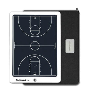 Protective sleeve for the 14" Playmaker LCD coaching board shown behind a coaching board.