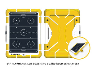 Team colors gold protective silicone case for the 14 inch Playmaker LCD coaching board.