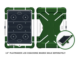 Team colors green protective silicone case for the 14 inch Playmaker LCD coaching board.